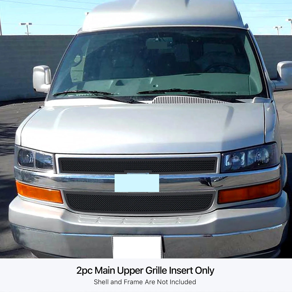 Stainless Steel Black Mesh Grille Insert for Chevy Express Van (2003-2020)