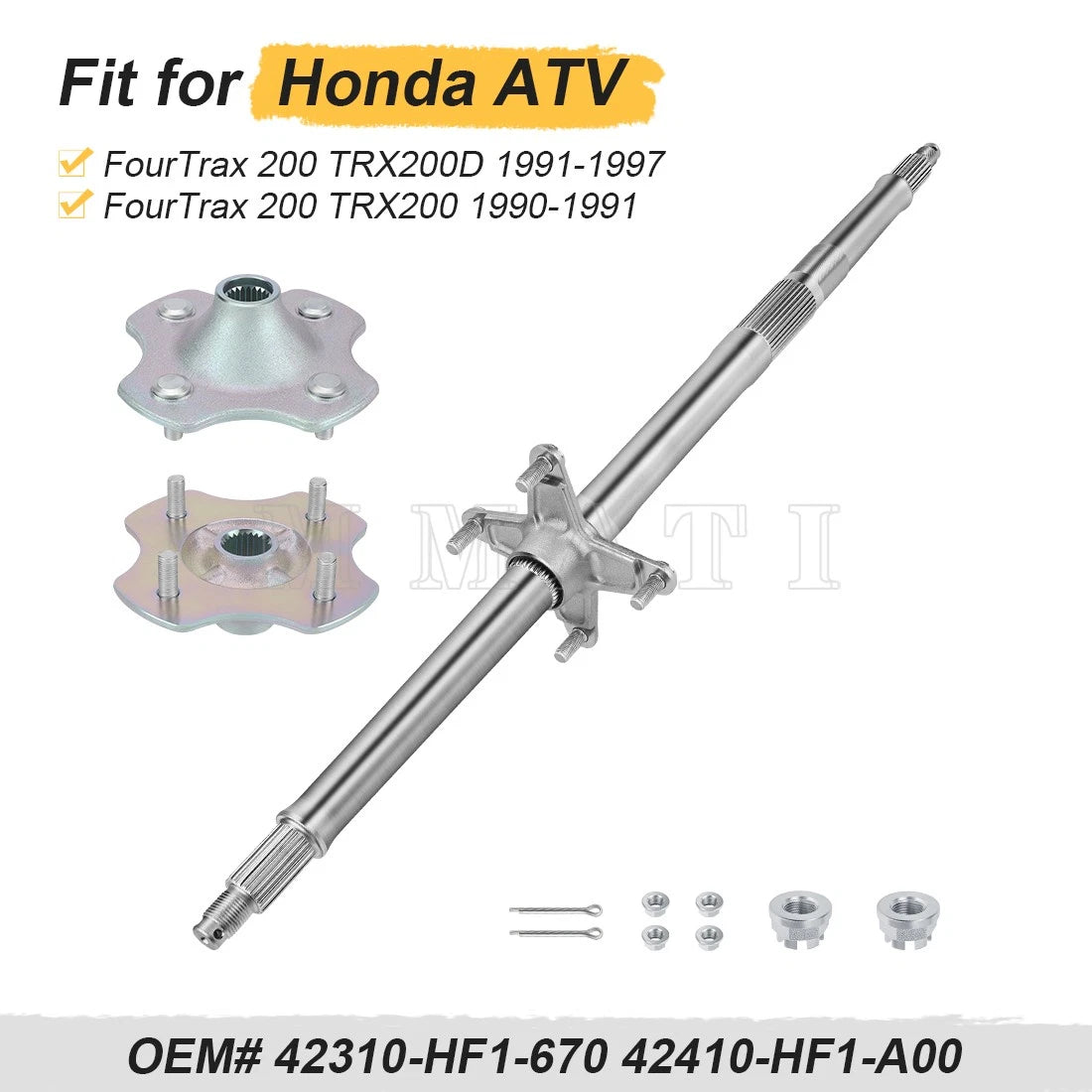 Rear Wheel Axle Shaft W/Hubs for Honda FourTrax TRX200 (1990–1997) 42310-HF1-670