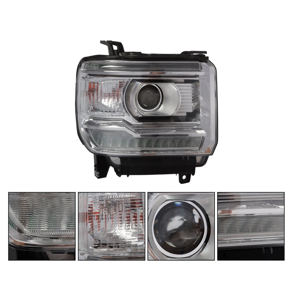 Clear LED DRL Headlights for GMC Sierra 1500 2500 3500 (2014–2018)