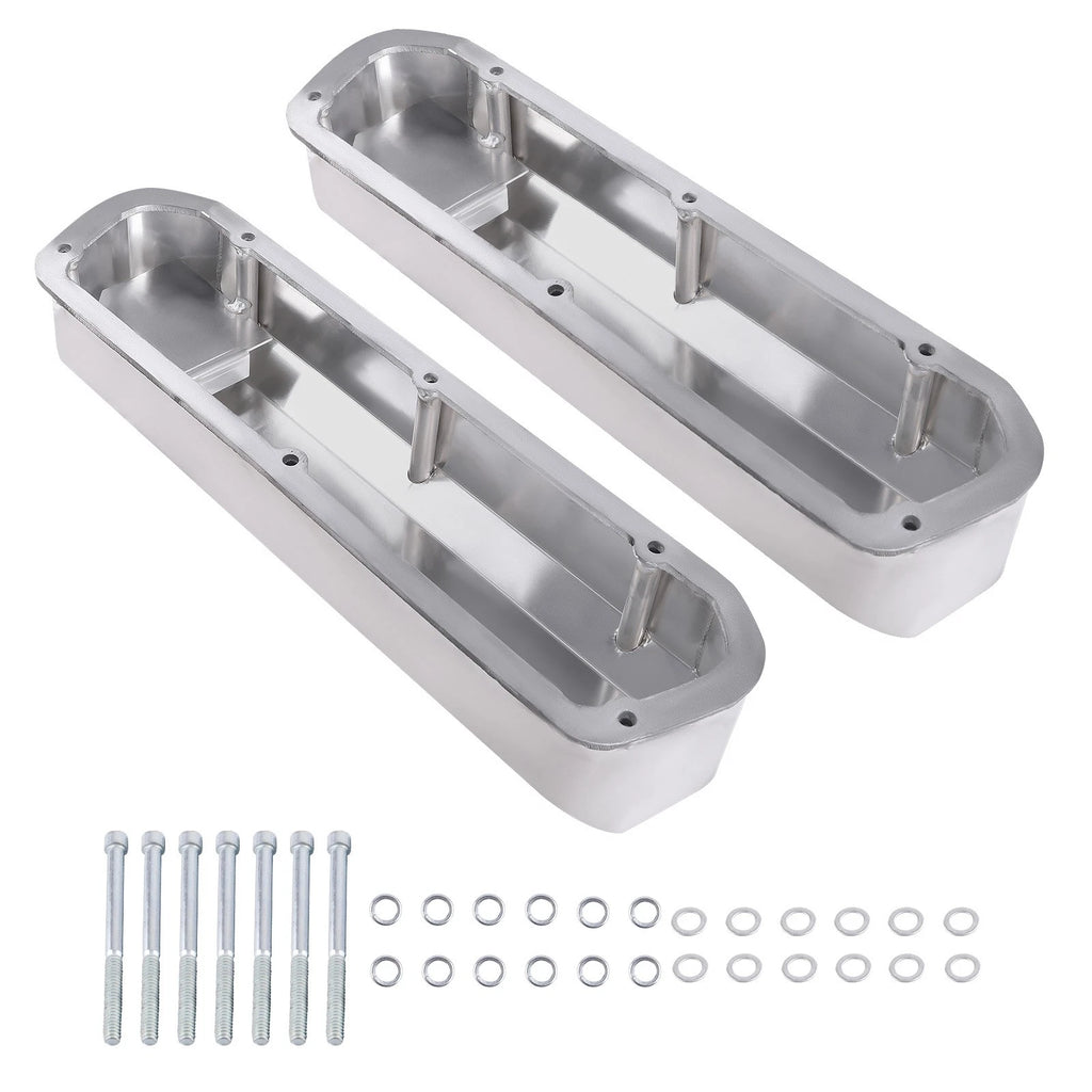 Set of 2 Fabricated Aluminum Tall Valve Covers for Ford 260 289 302 351W (1962–1985)