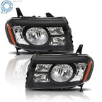Set of 2 Black Headlight Assemblies for Honda Pilot (2009–2011)