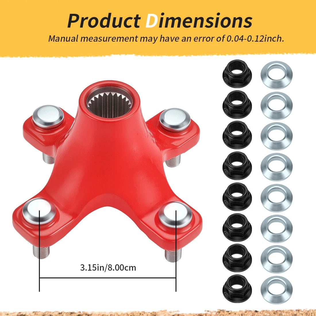 2x Rear Wheel Hubs & Nuts for Honda TRX450R (2004–2009)
