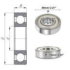 Deep Groove Ball Bearing 22x56x16mm for Scooter Skateboard (63/22ZZ)