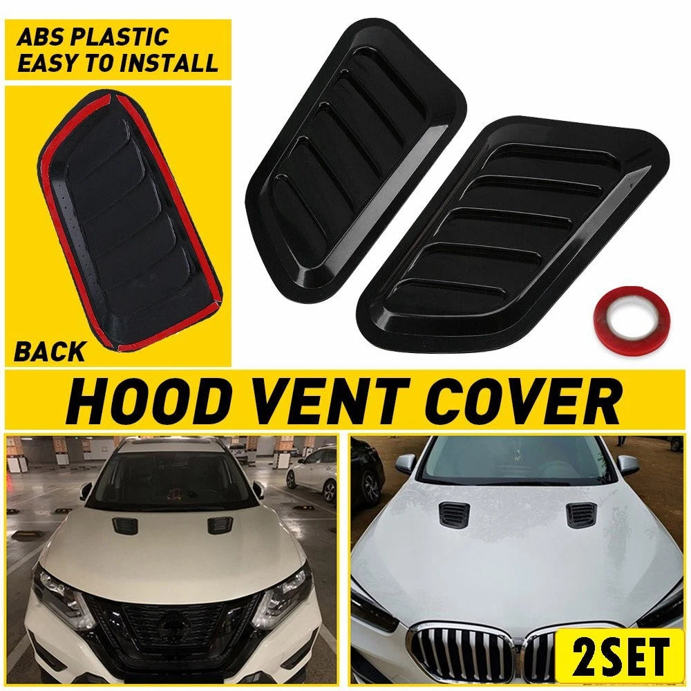 4X Air Hood Intake Flow Scoop Vent for Universal Black Car (All Years)
