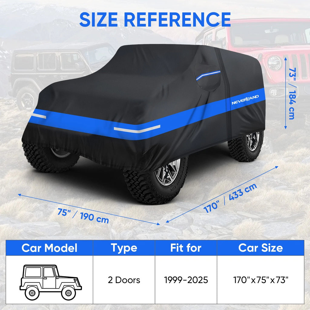 Heavy Duty Car Cover for Jeep Wrangler JKU JLU (1999–2025)
