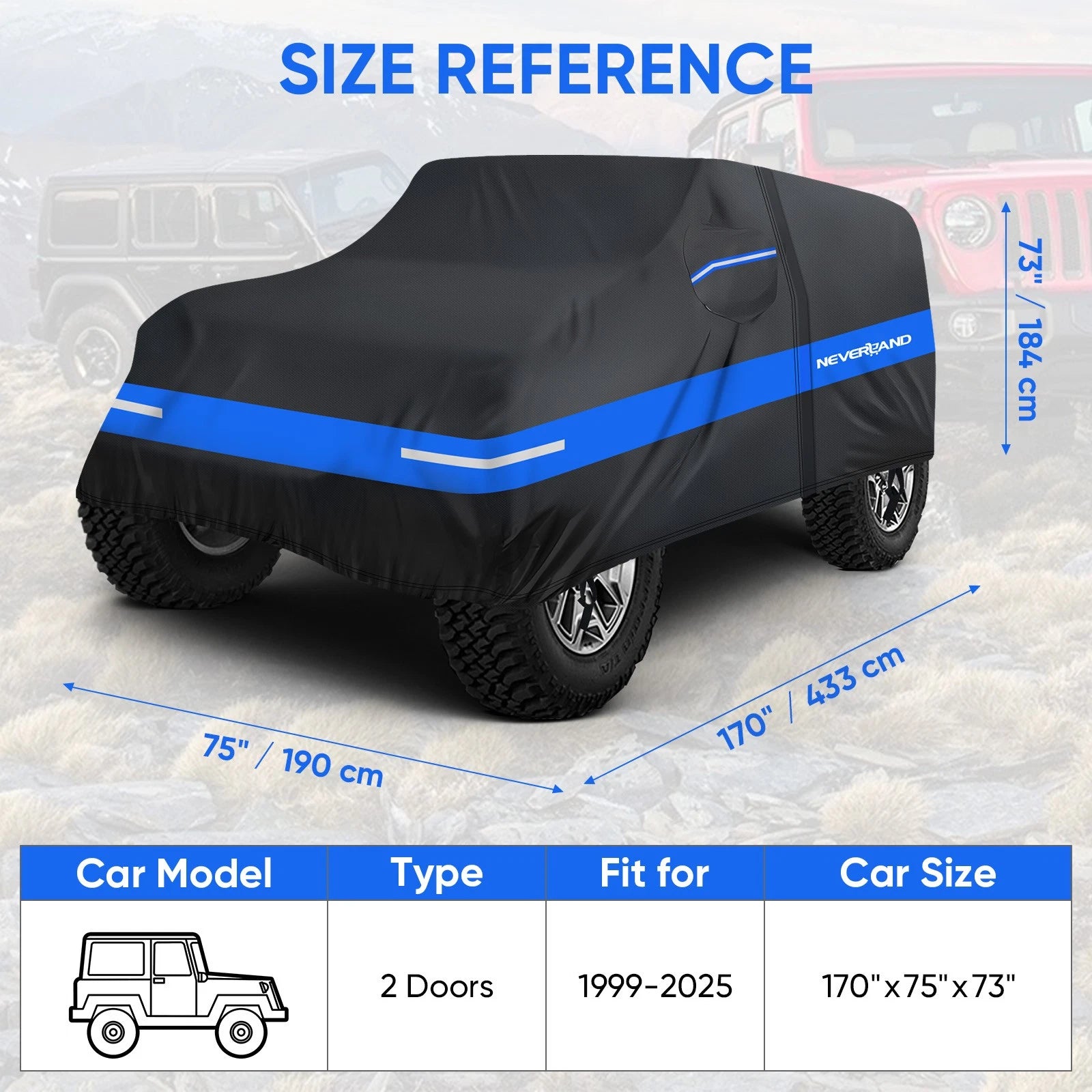 Heavy Duty Car Cover for Jeep Wrangler JKU JLU (1999–2025)