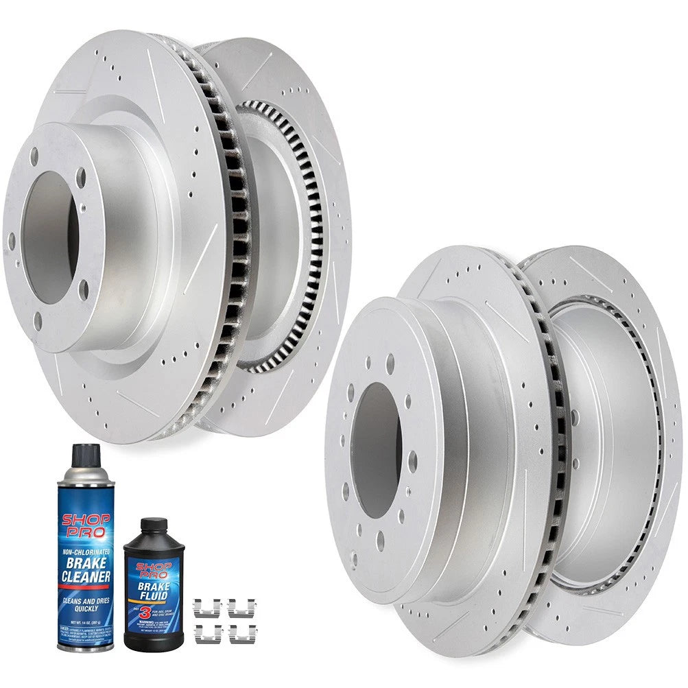 Set of 4 Drilled Slotted Brake Rotors for Toyota Sequoia Tundra (2010–2016)