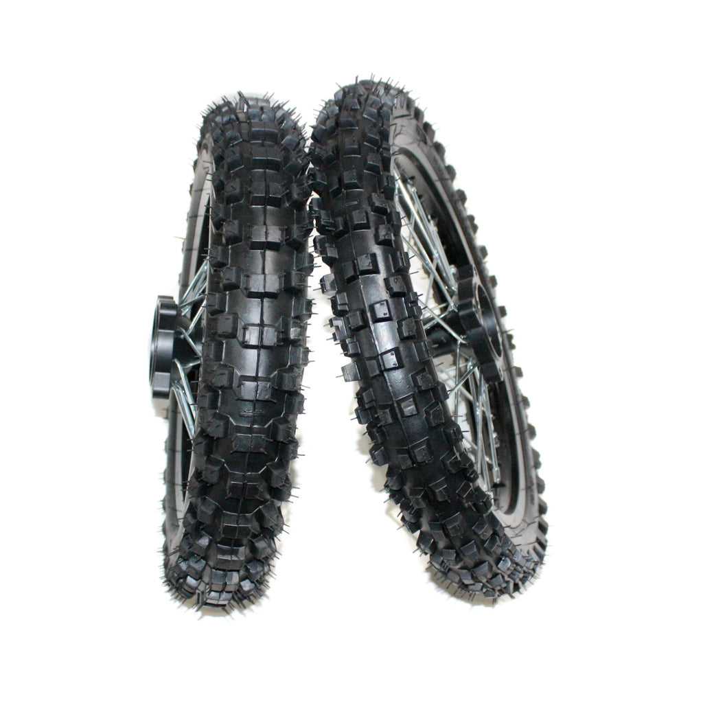 Set of 2 12mm 14" Front & 12" Rear Wheel Rim + Tire for PIT PRO Dirt Bike