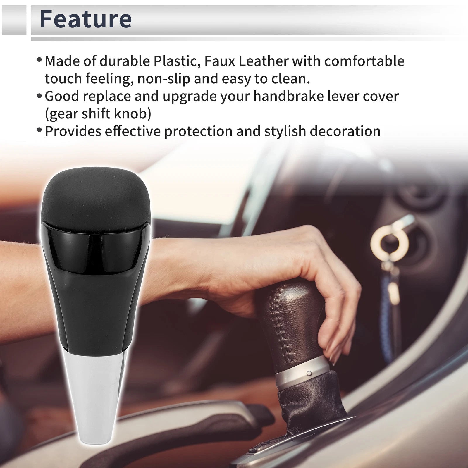 Automatic Gear Shift Knob for Lexus LS400 (1995–2000) Plastic Faux Leather Black