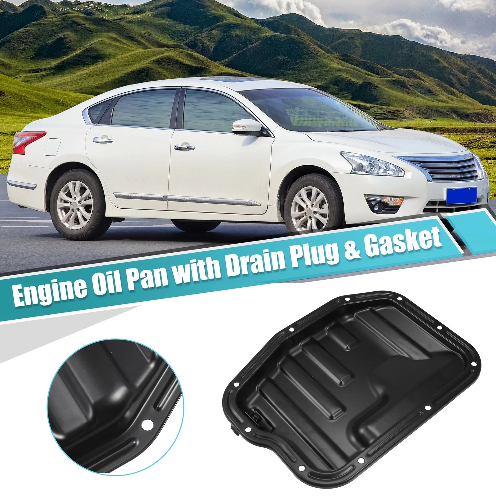 Set of 1 Transmission Oil Pan with Gasket for Nissan Altima (2002–2006) No. 111109Y600