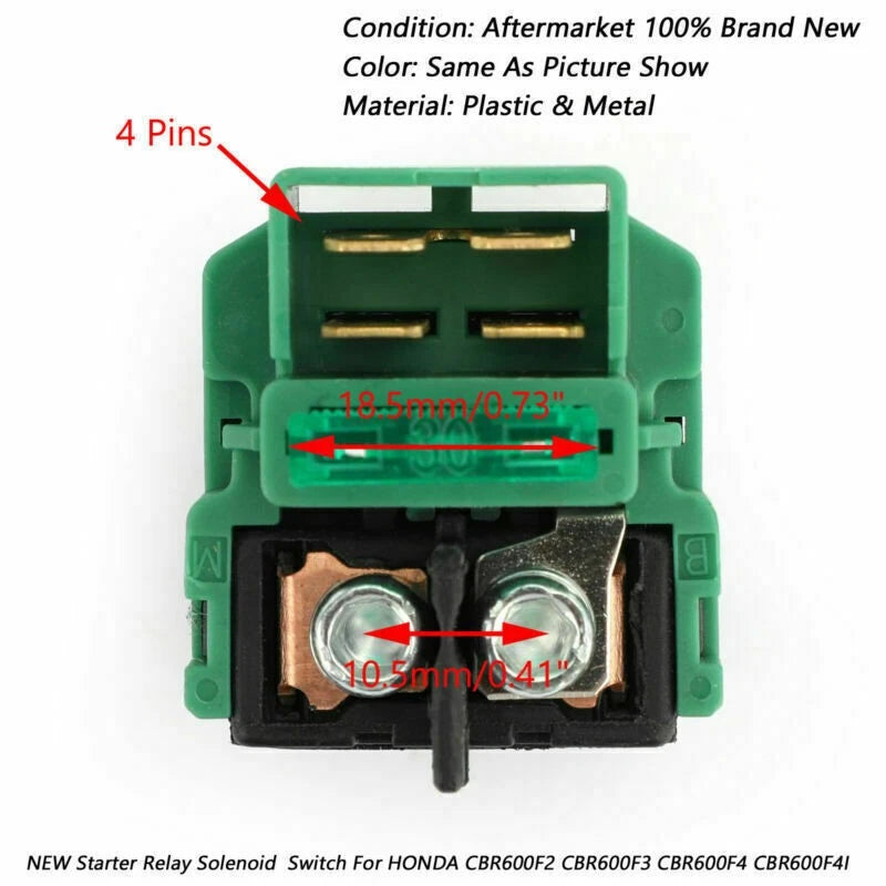 Solenoid Starter Relay for Honda CBR600F2 CBR600F3 CBR600F4 1991–2006