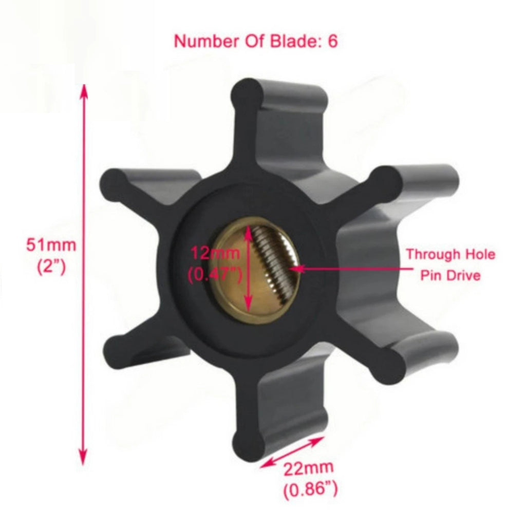 Sea Water Pump Impeller Kit for Yanmar 2YM15 3YM20 3YM27A 3YM30 2004–up