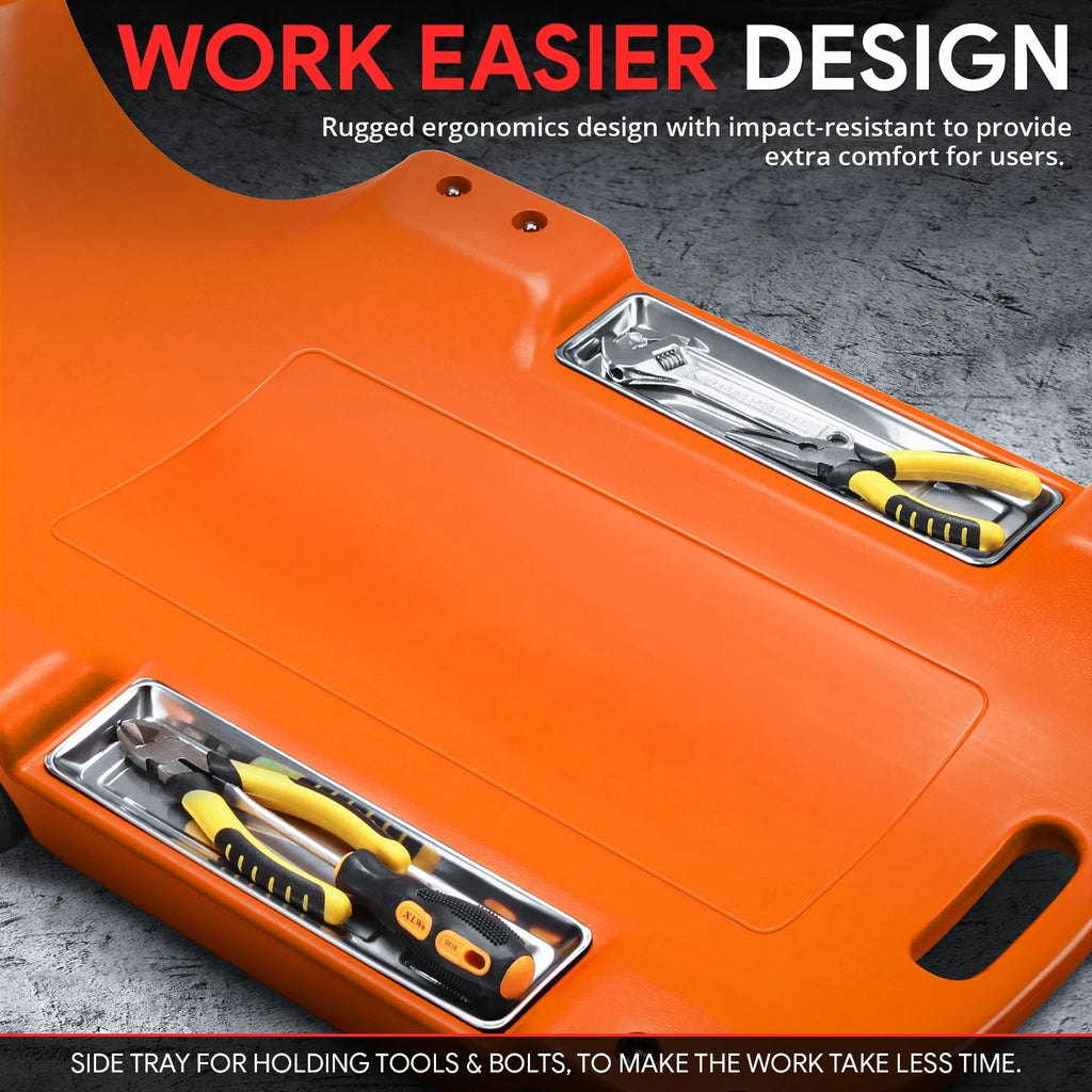 40" Low Profile Automotive Creeper with LED Light - Orange
