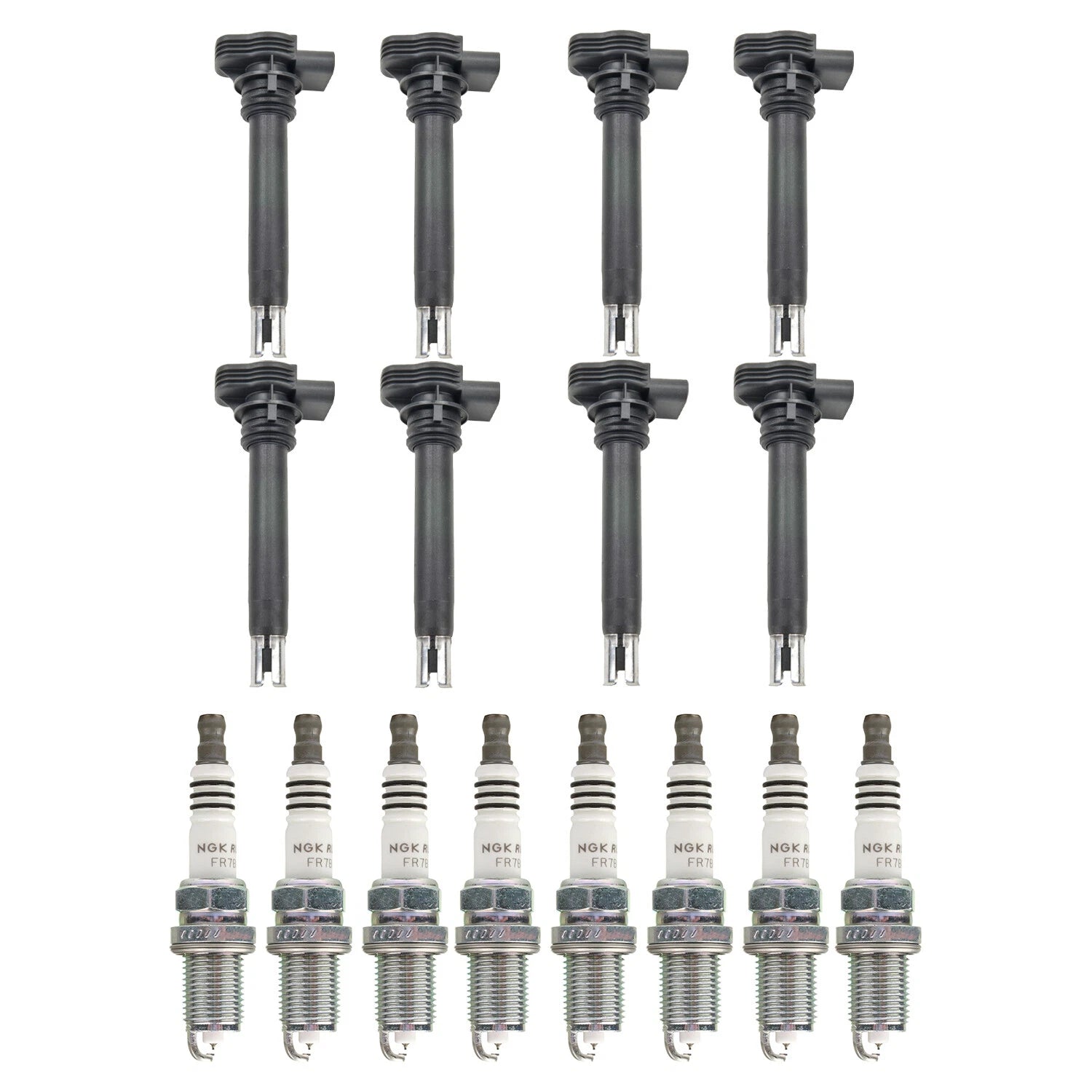 Set of 8 Ignition Coils & NGK Ruthenium HX Spark Plugs for Audi R8 RS4 RS5 (2007–2021)