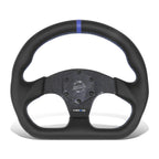 320mm Flat Dish Steering Wheel for NRG 3-Spoke (Suede, Blue Stripe)