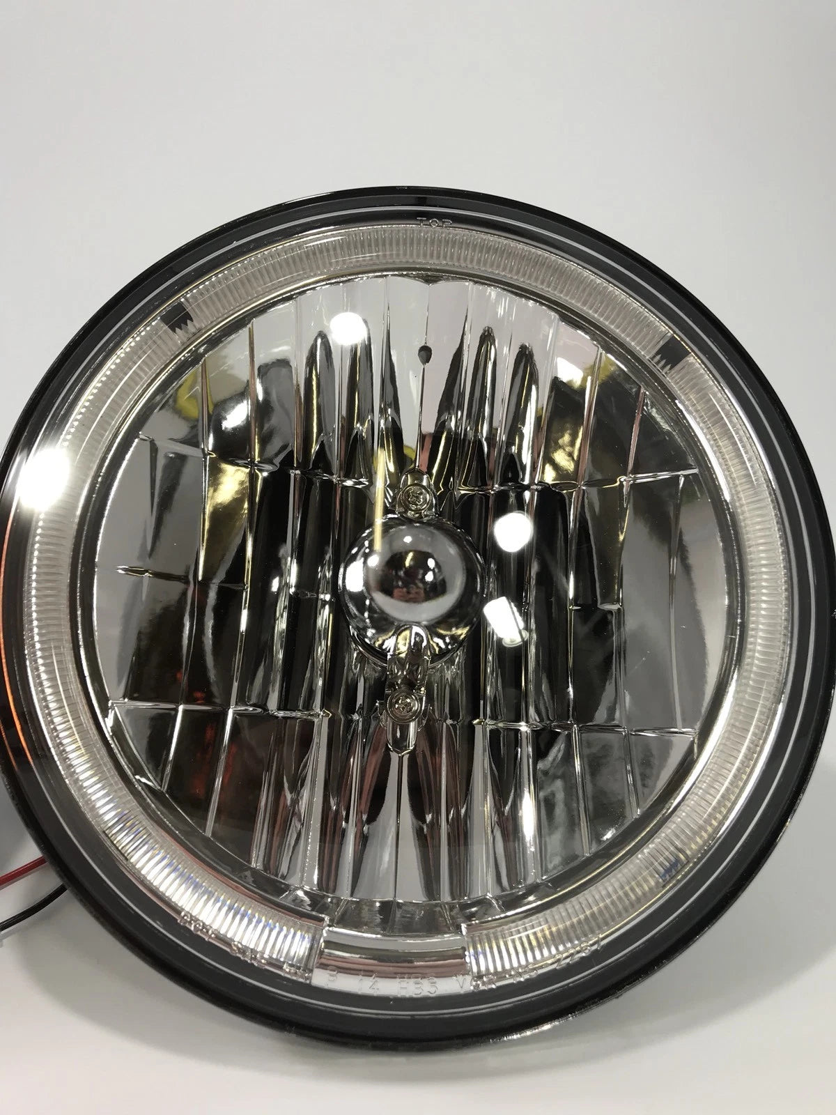 Premium 7 Inch Crystal Headlights Front Pair with Amber LED Halo for Pair (2011–2018)