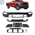 Set of 6 Front Bumper Face Bars for Ford F150 (2021–2023) Black Steel