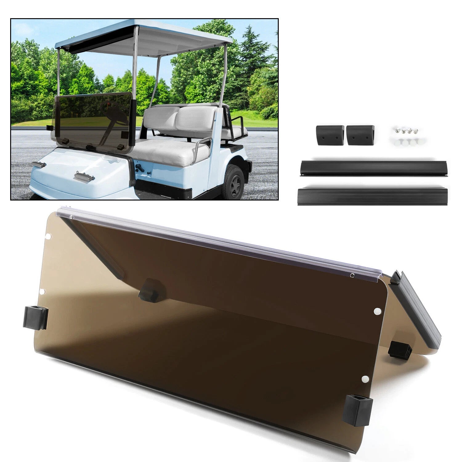 Tinted Fold Down Windshield for Yamaha G2 G9 (1985–1995)