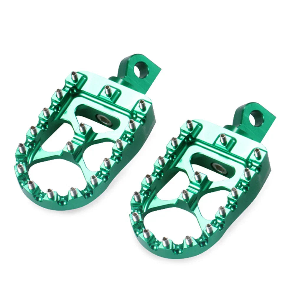 Green CNC Wide MX Style Foot Pegs for Harley Sportster Softail
