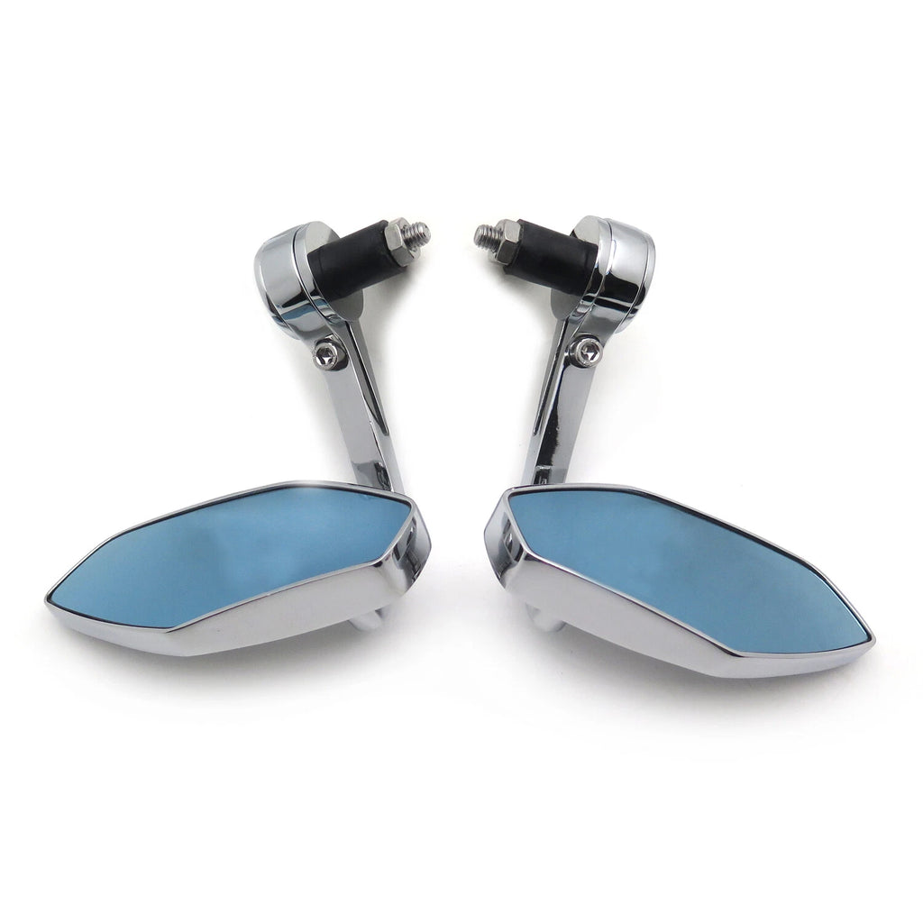 Polygon Mirrors Chrome for Honda Suzuki Kawasaki Yamaha (7/8" 1" Diameter)