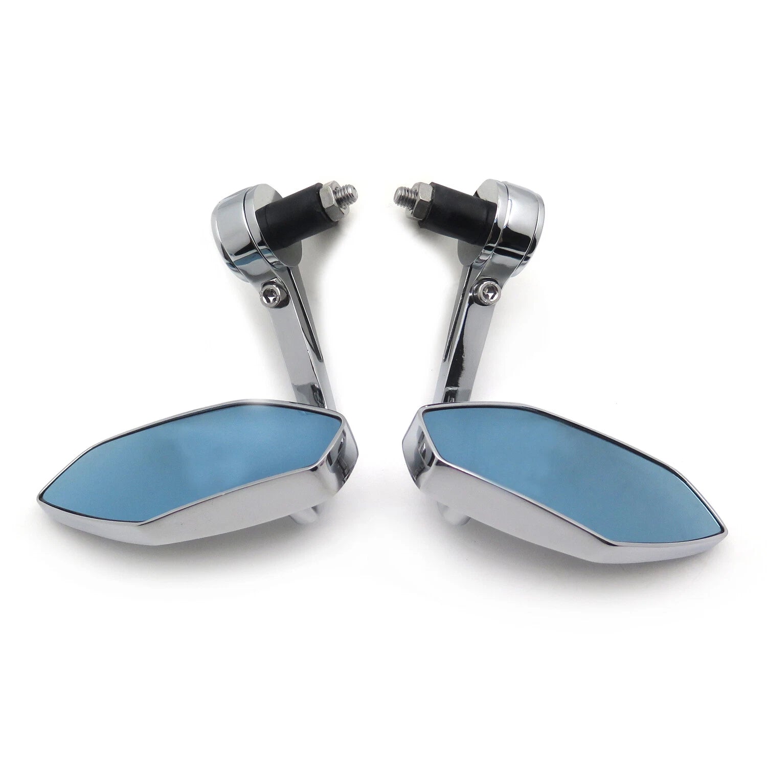 Polygon Mirrors Chrome for Honda Suzuki Kawasaki Yamaha (7/8" 1" Diameter)