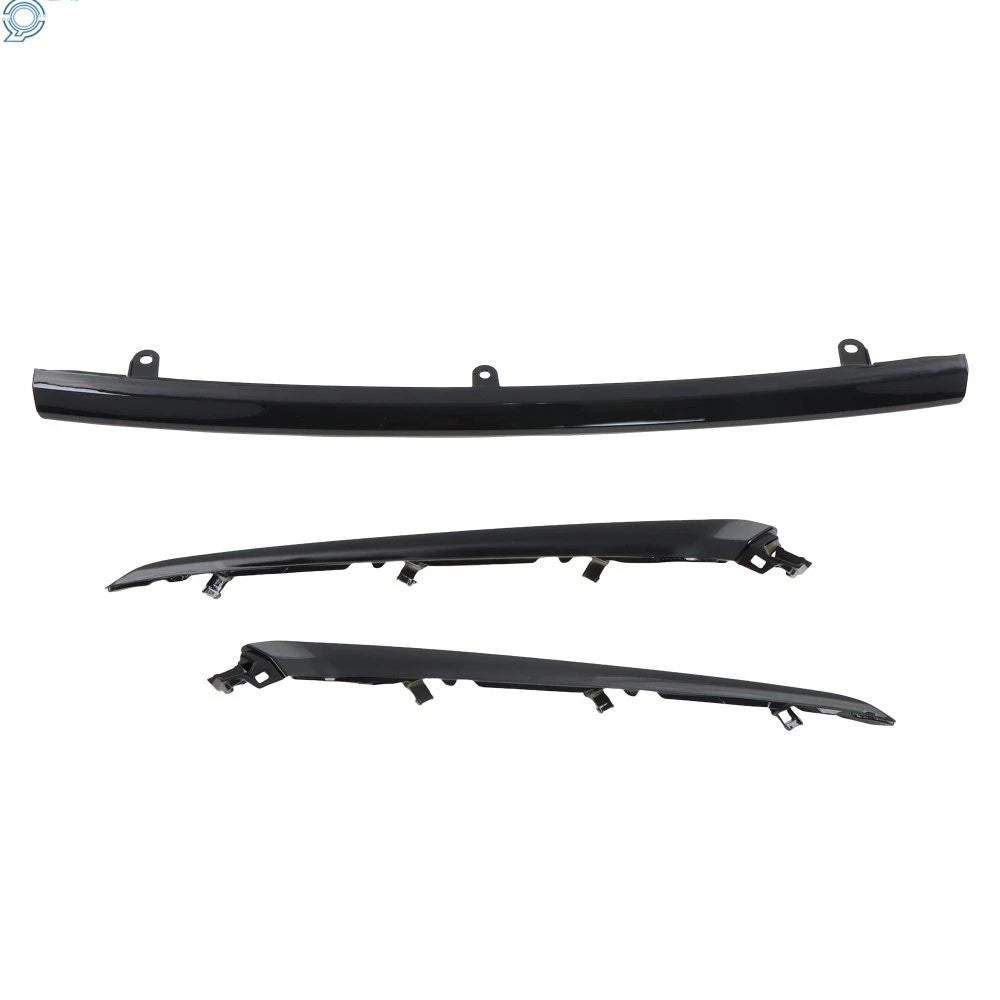 Front Grille Trim + RH LH Side Headlight Trim for Honda Pilot (2023–2025) Gloss Black