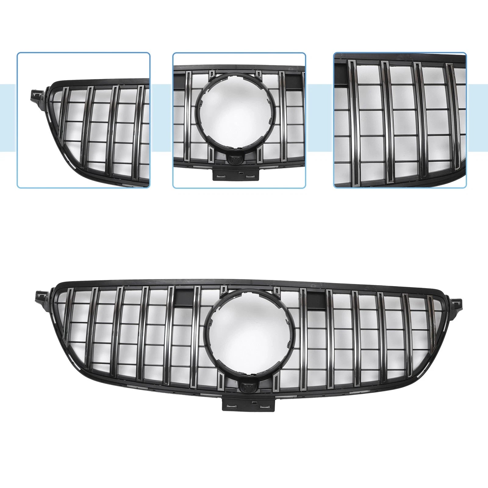 Front Upper Bumper Grille for Mercedes-Benz GLE (2015–2019) Chrome