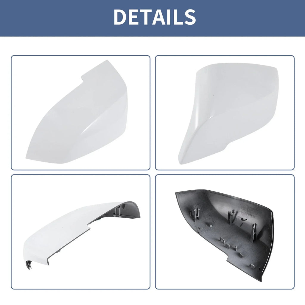 Left/Right Mirror Cover Caps White for BMW 1 Series Hatchback