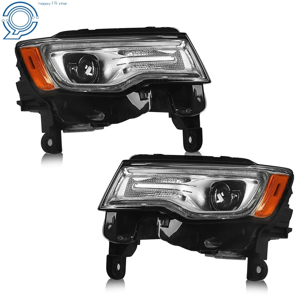 Set of 2 Chrome HID Headlights for Jeep Grand Cherokee (2017-2021)
