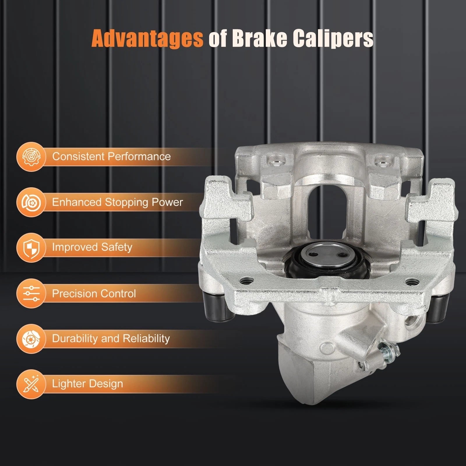 Rear Left Brake Caliper with Bracket for Ford Escape, Mazda 3 (2013-2016)