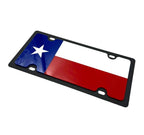 License Plate Cover Premium Black for Texas State Flag (Universal Fit)