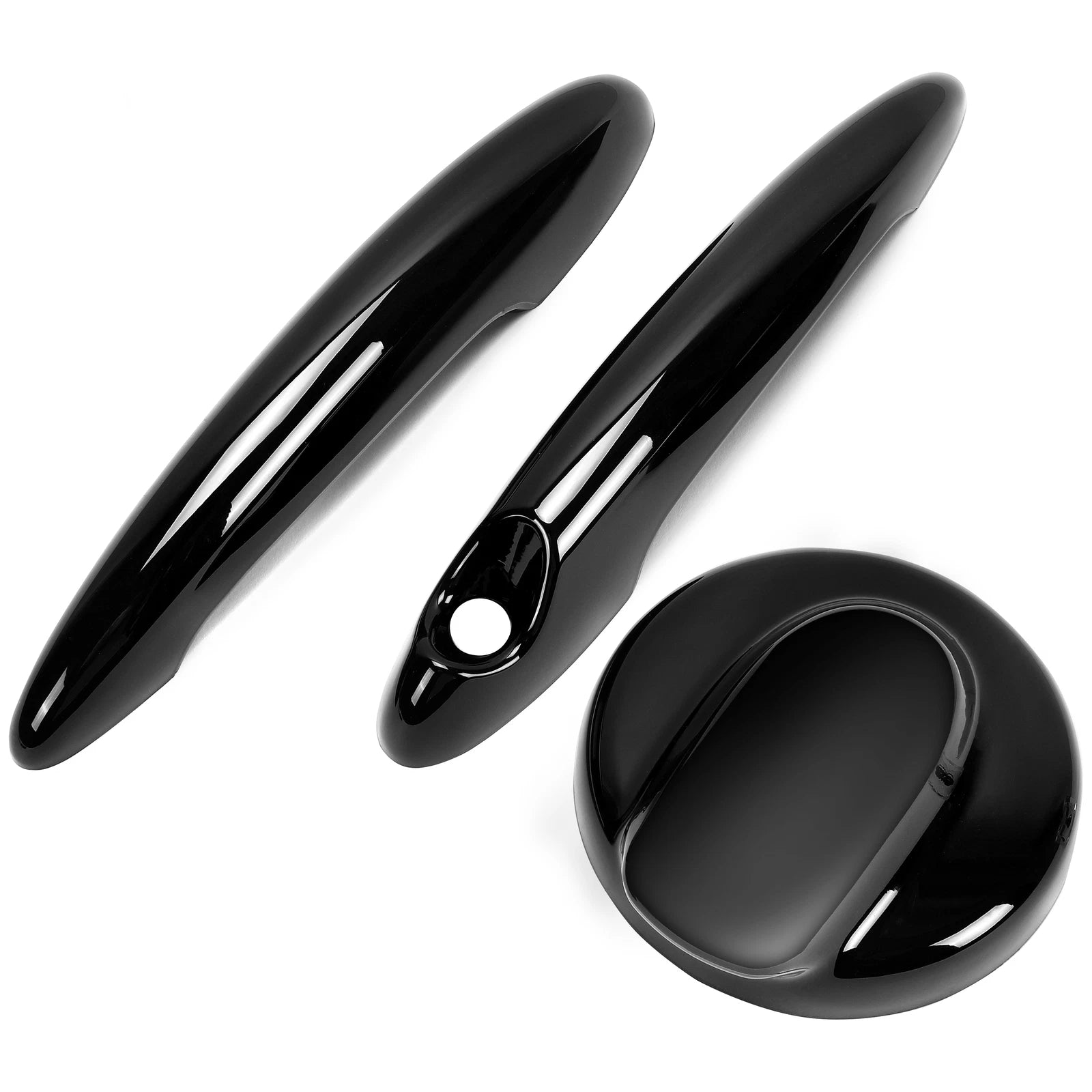 Set of 2 Black Door Handle Covers & Gas Tank Cap for MINI R55 R56 (2006–2014)