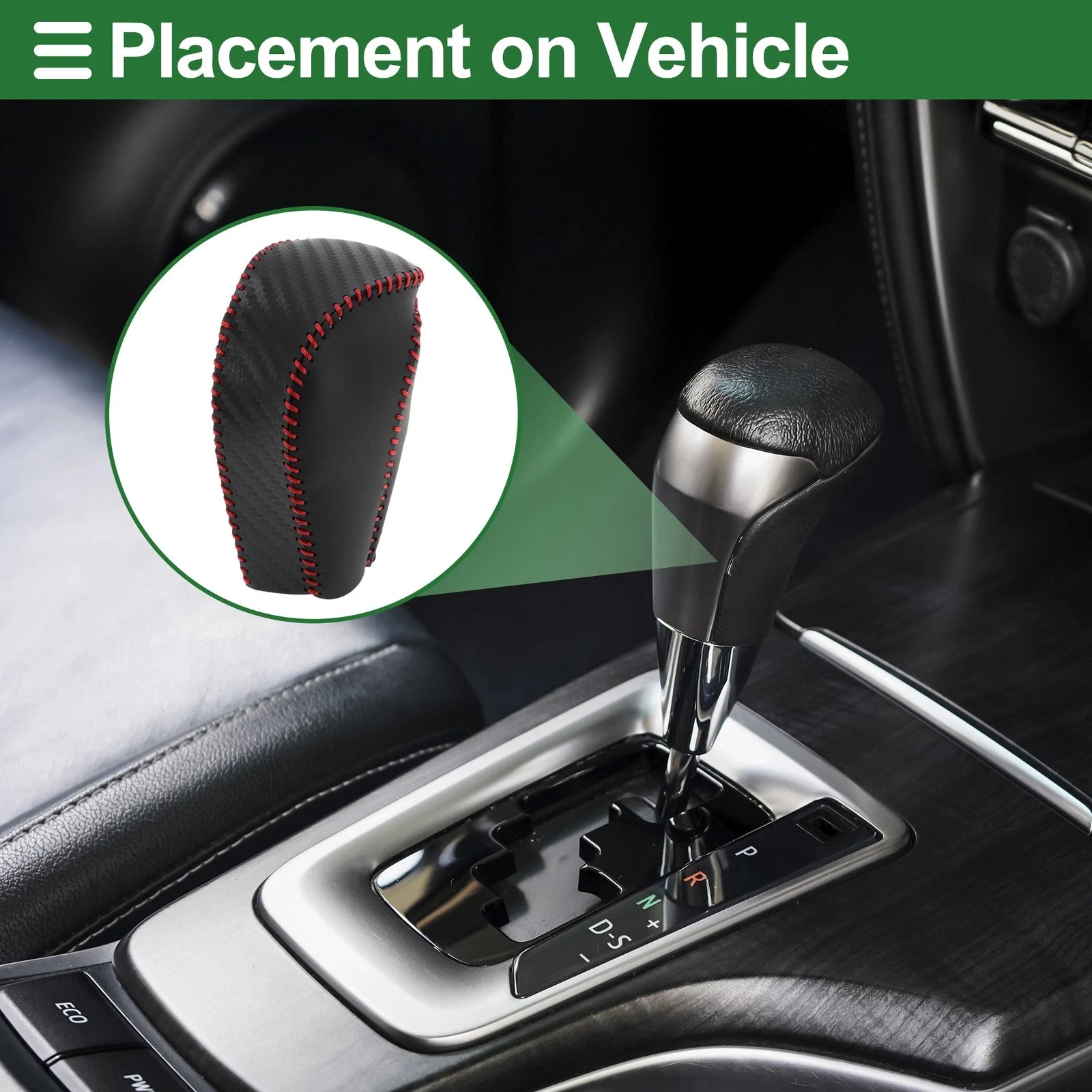 Gear Shift Knob Cover for Mazda CX-30 (2020–2022) Black Carbon Fiber Red