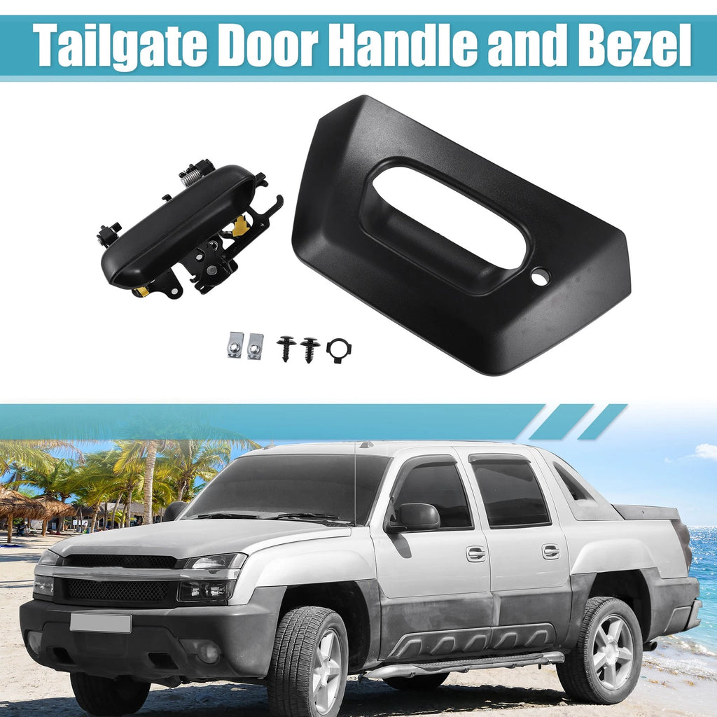 Set of 2 Tailgate Door Handle and Bezel for Chevy Avalanche 1500 2500 (2002–2006)
