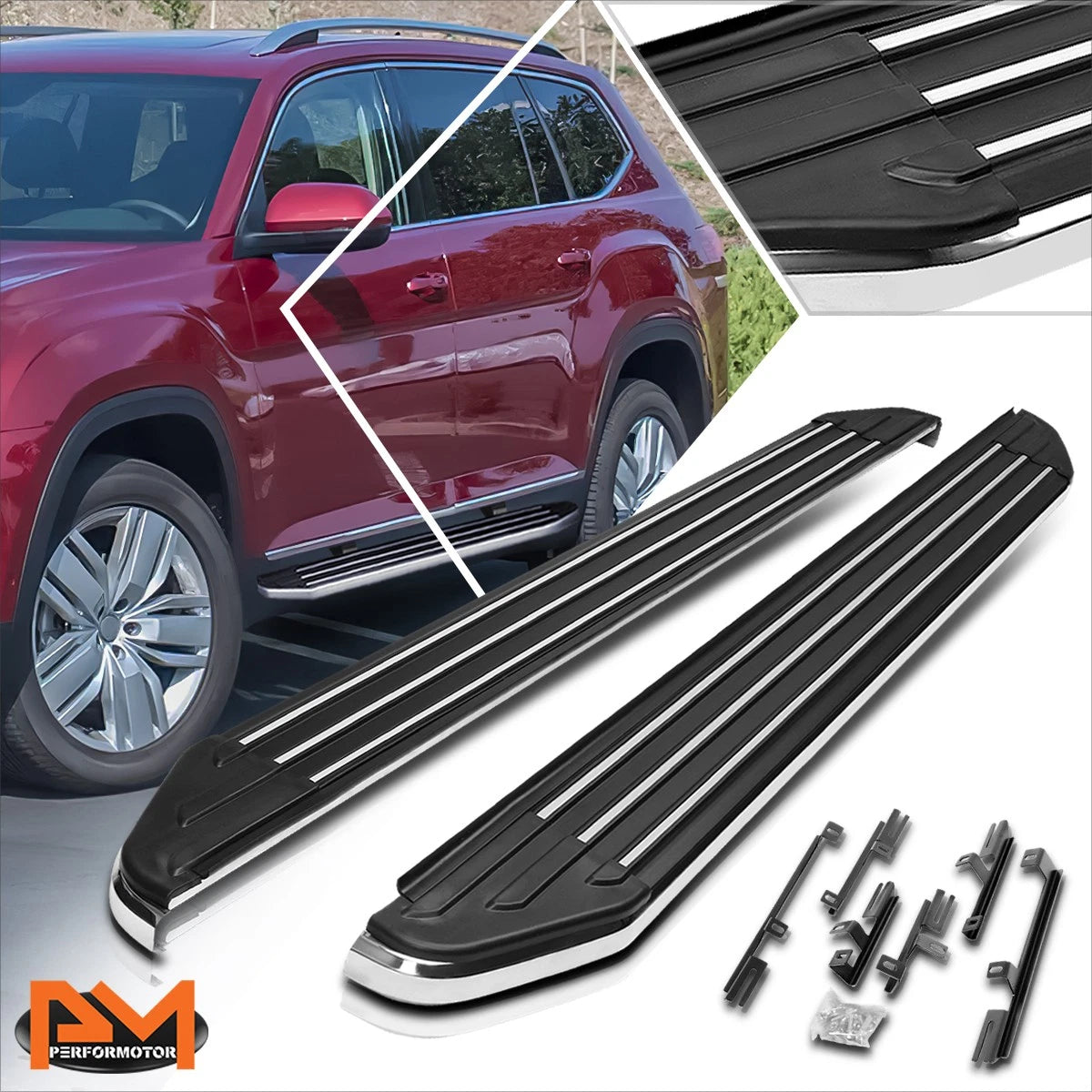 Aluminum Side Step Nerf Bar for VW Atlas (2018–2019) 5.5" Black