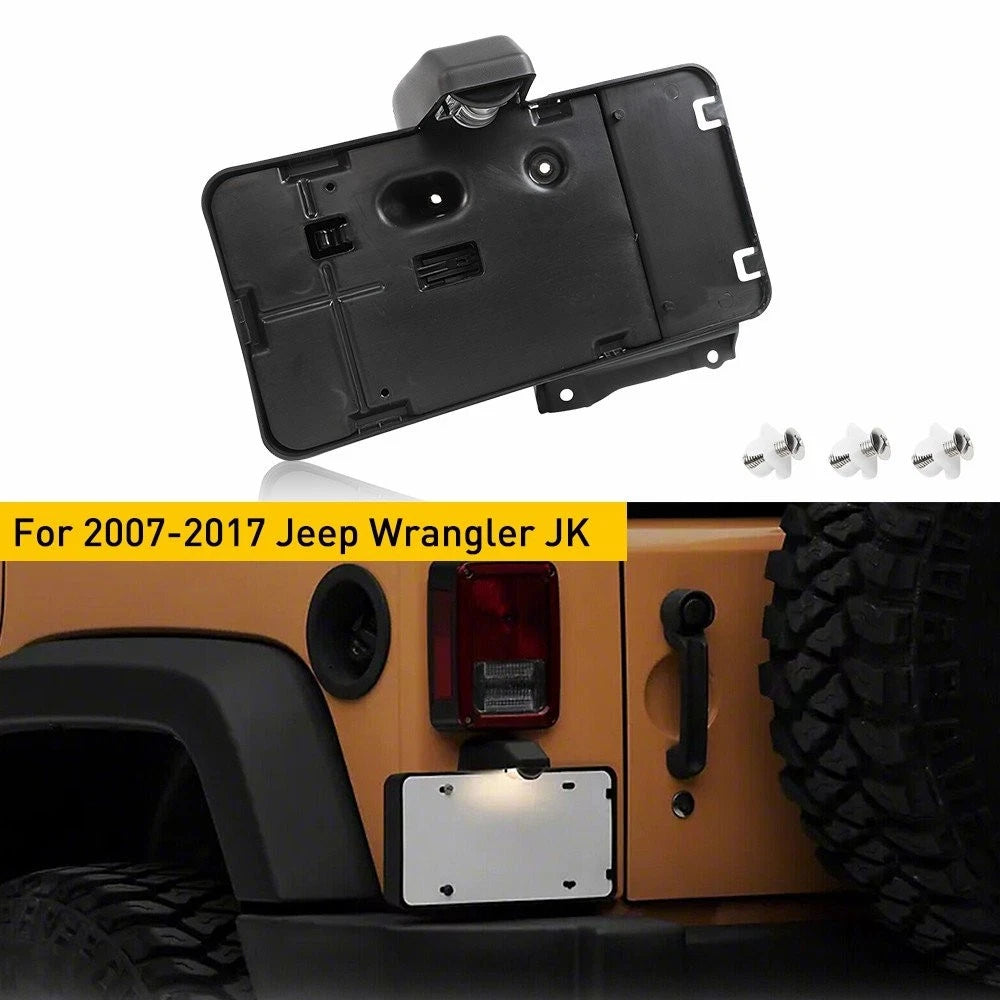 Rear Plate License Holder w/ Light Tag Bracket for Jeep Wrangler JK JKU (2007–2018)