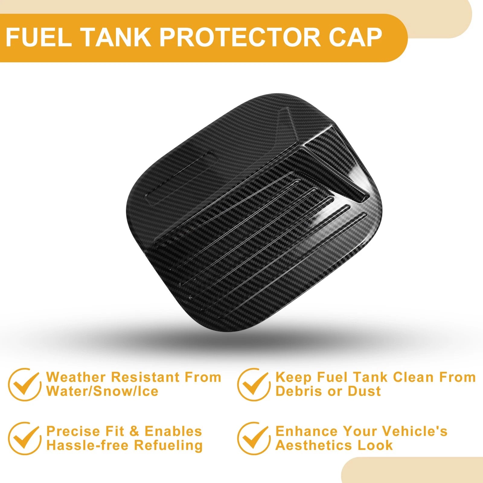 Fuel Tank Door Cap for Honda Civic (2022–2025) Carbon Fiber Black