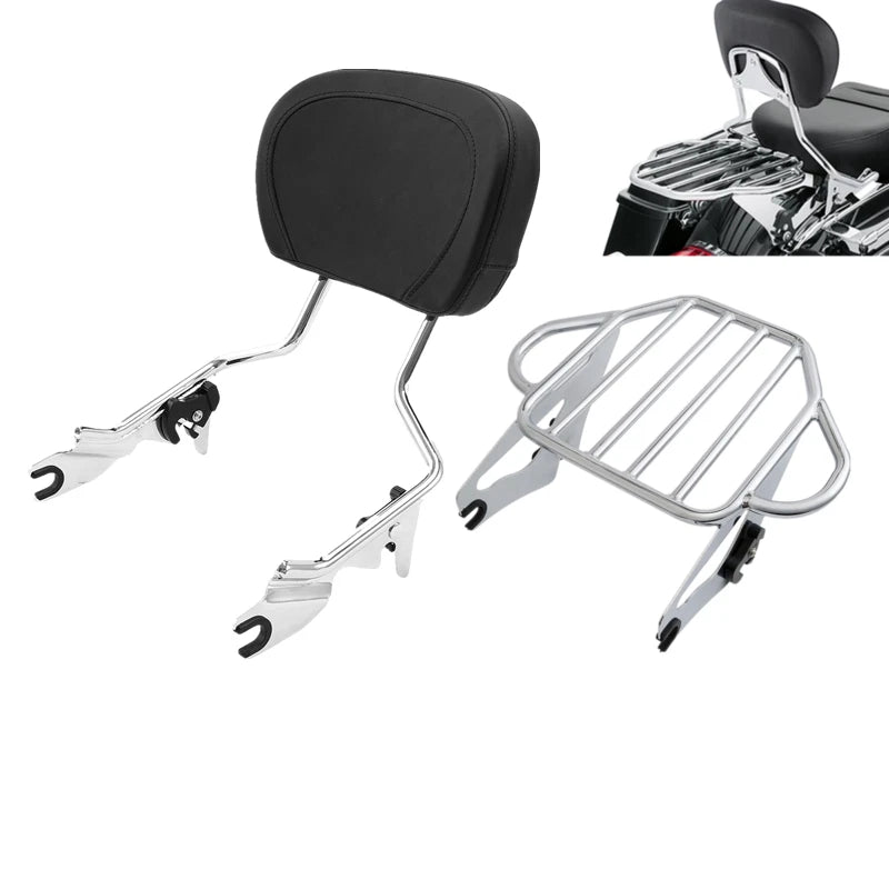 Backrest Sissy Bar Luggage Rack for Harley Touring Street Glide (2009–2025)