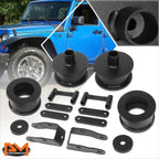 2X 2.5" Lift Spring Spacers & Shock Extension Brackets for Jeep Wrangler JK (2007–2018)