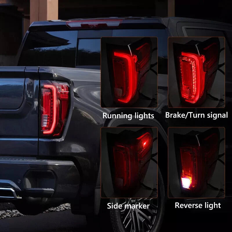Pair LED Tail Light Assembly for GMC Sierra 1500 2500 3500 (2019–2024)