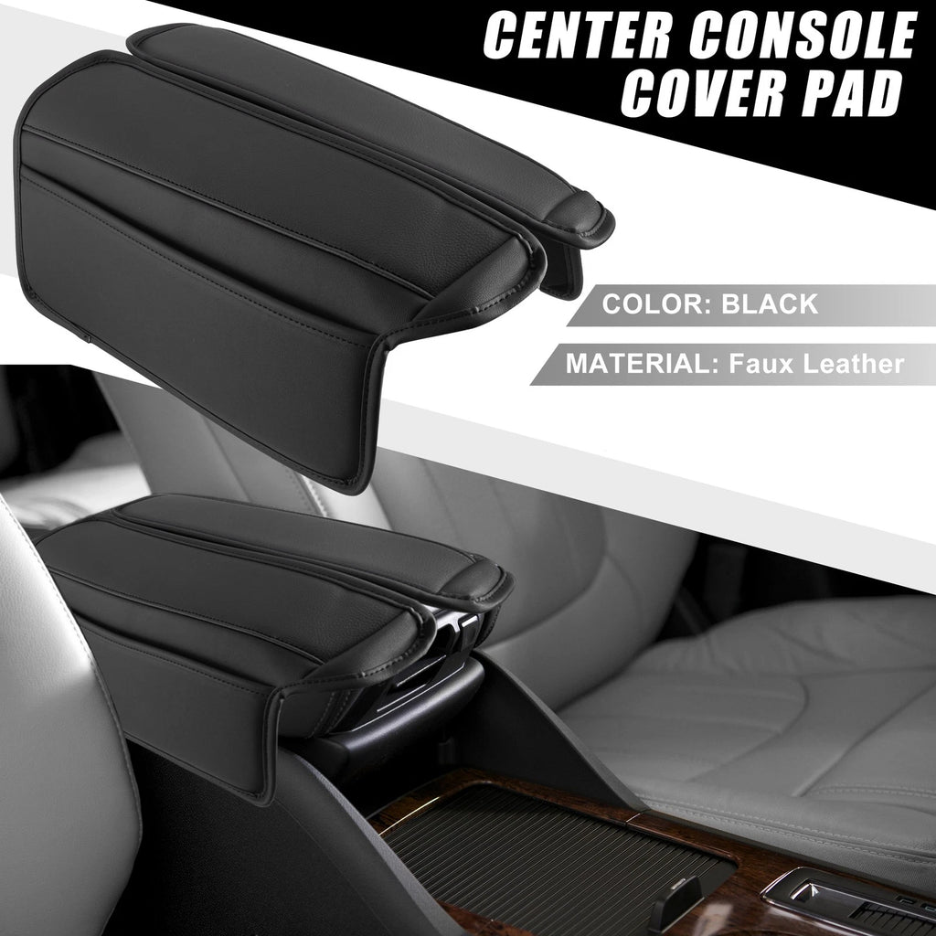 2X Center Console Armrest Pad Cover for Nissan Rogue (2021–2023) Black