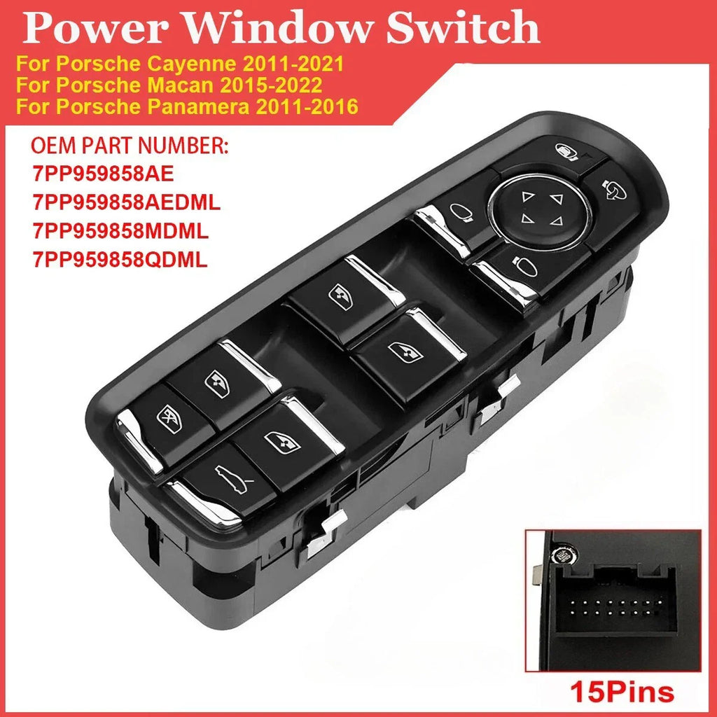 Master Power Window Switch for Porsche Panamera Cayenne Macan (2003–2024)