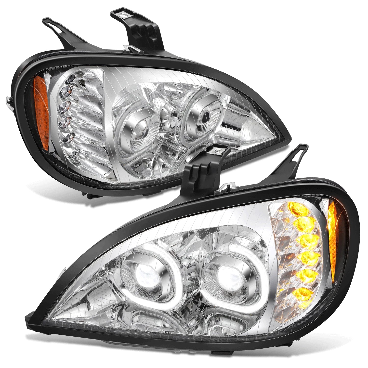 LED DRL + Turn Signal Projector Headlights for Freightliner Columbia (2004–2017)