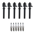 Set of 6 Ignition Coils & Spark Plugs for Mazda Tribute V6 (2001–2006)