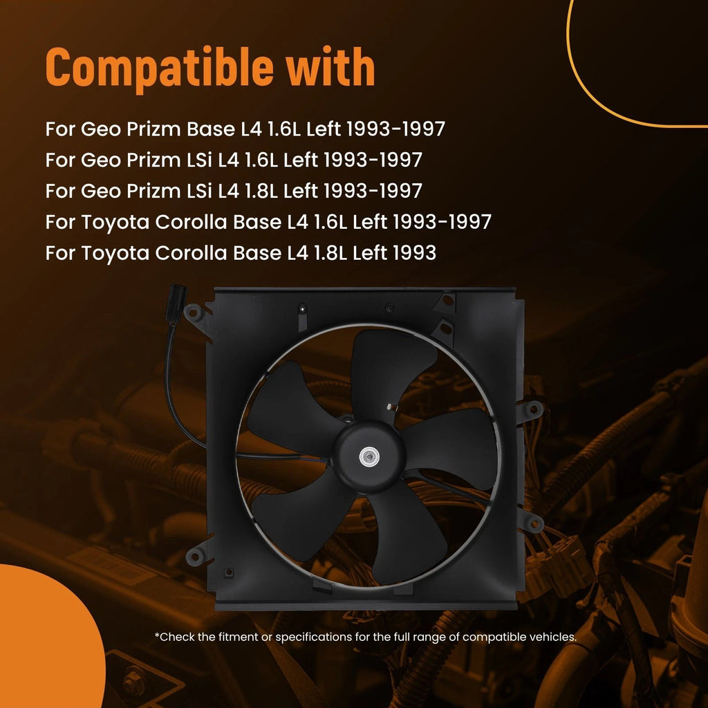 Cooling Fan for Geo Prizm 1.6L (1993–1997) TO3112101 240W