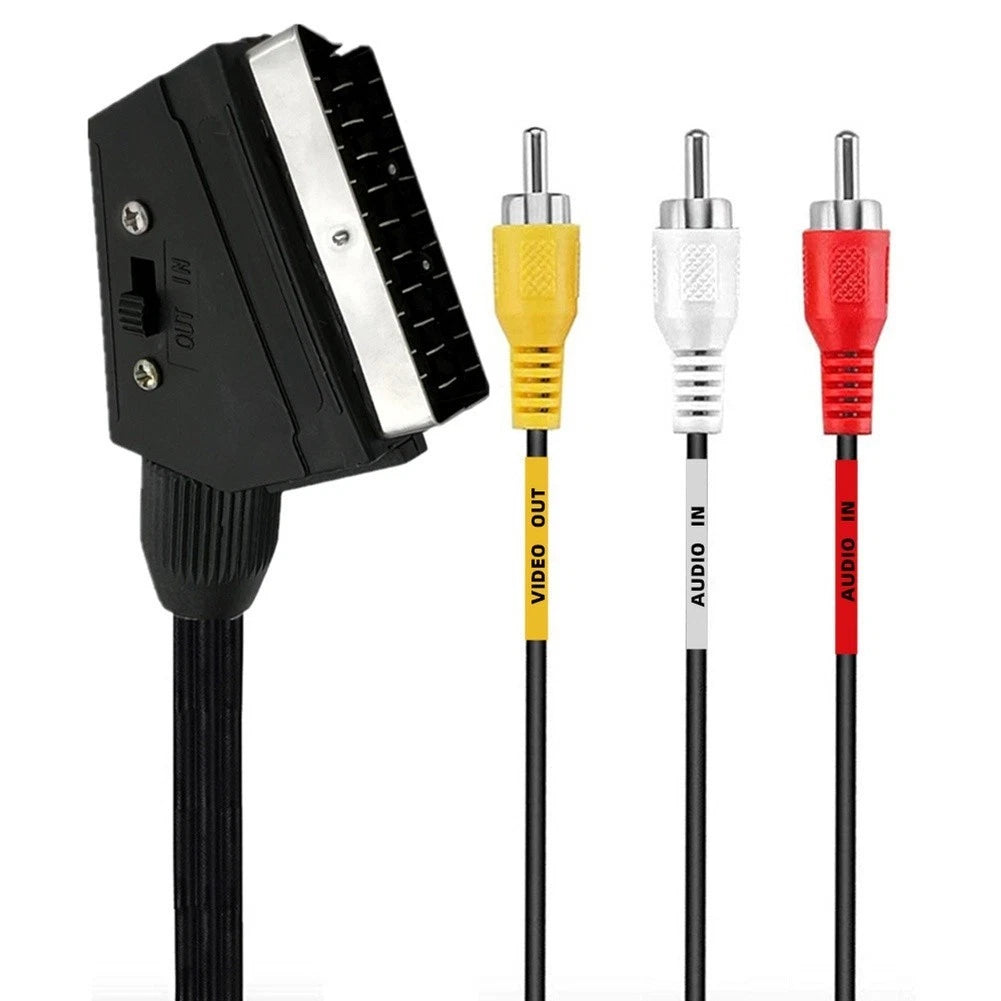 AV Cable 1.5m Scart Male to RCA Female for DVD Receiver TV