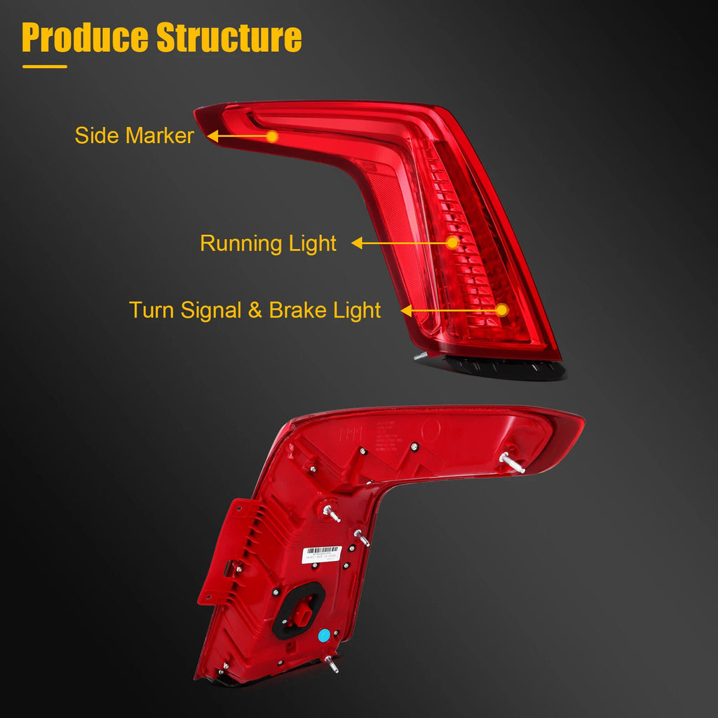 Left Driver Side Tail Light Assembly for Cadillac XT5 (2017–2019) LED