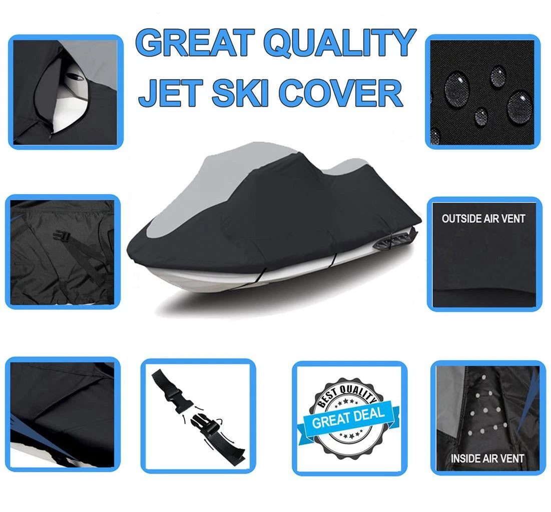 Trailerable Cover for Sea Doo Jet Ski GTI 155 (2011–2018) Bk/Gr