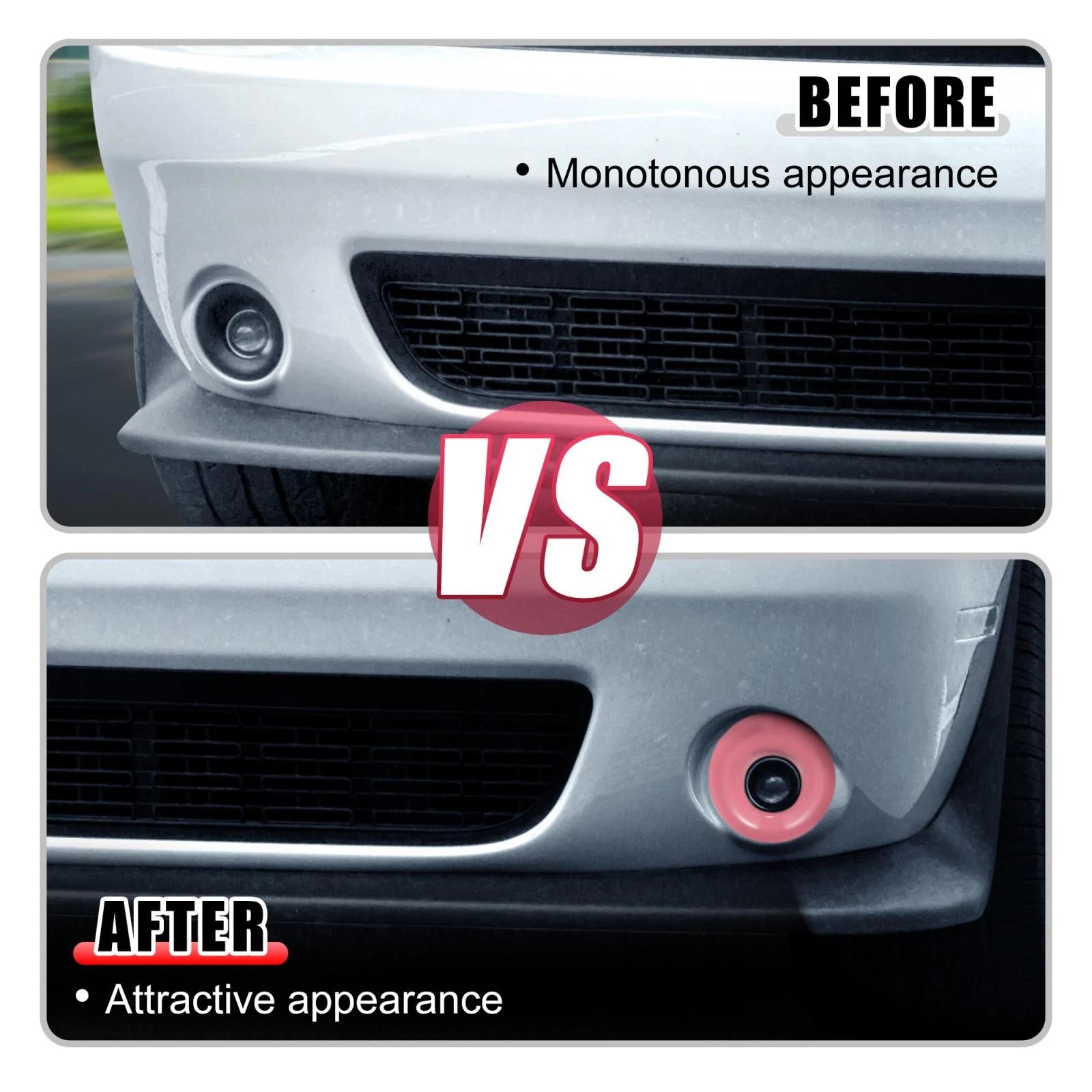 2pcs ABS Front Foglight Covers Trim for Dodge Challenger (2015–2020) Pink