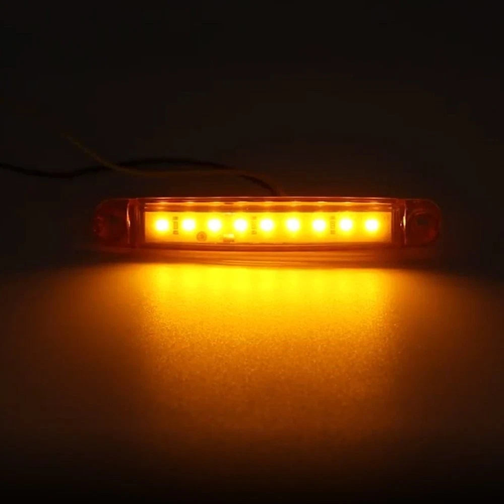 10X Amber LED Side Sealed Marker Clearance Light for Trailer Truck (V)